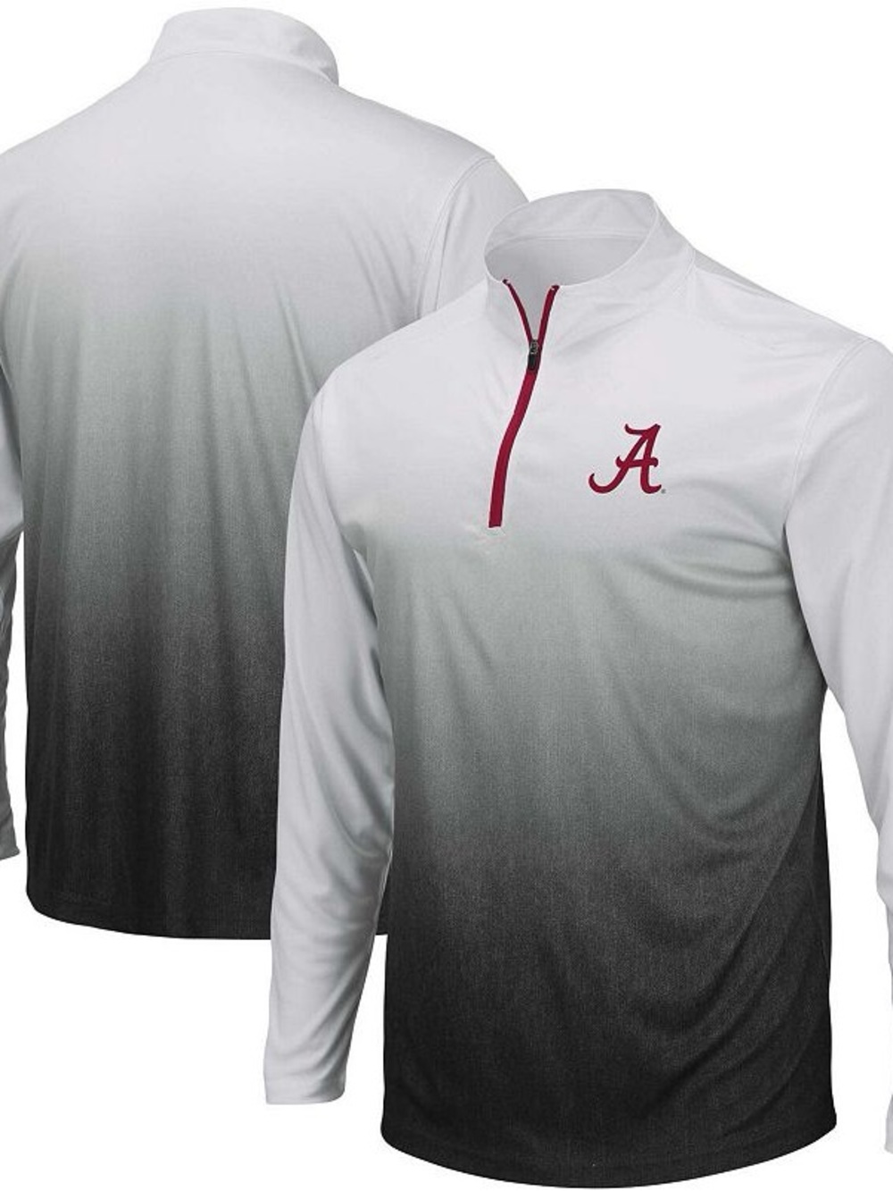 Men's Colosseum Gray Alabama Crimson Tide Magic Team Logo Quarter-Zip Jacket NEW
